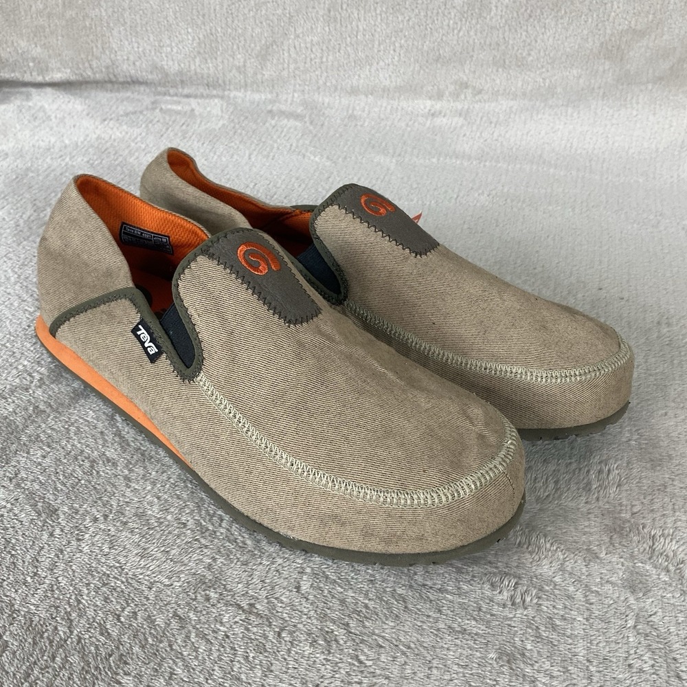 Teva Mush Frio Mens Slip On Loafer Shoes Size 11 Brown Canvas Comfort NEW